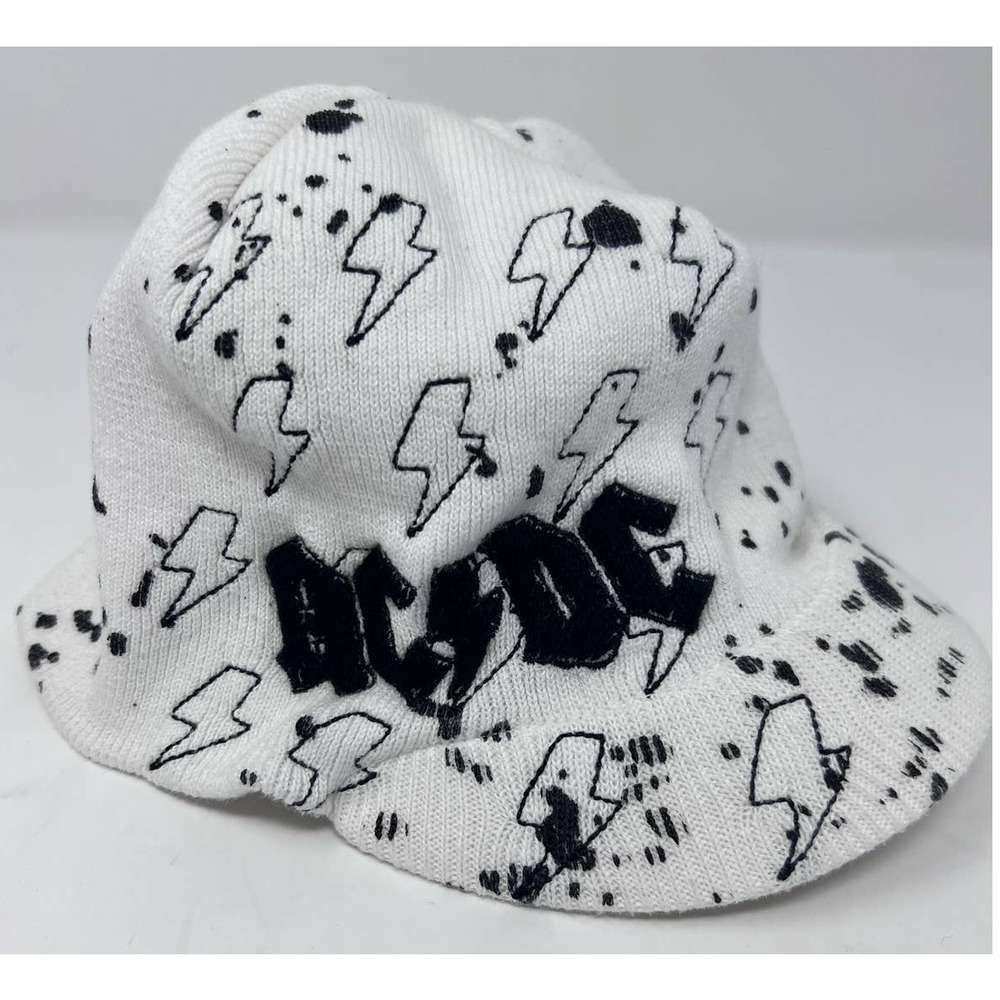 Bio-Domes Head Gear AC/DC Authentic Thunder Bolt 100% Cotton Black White‎